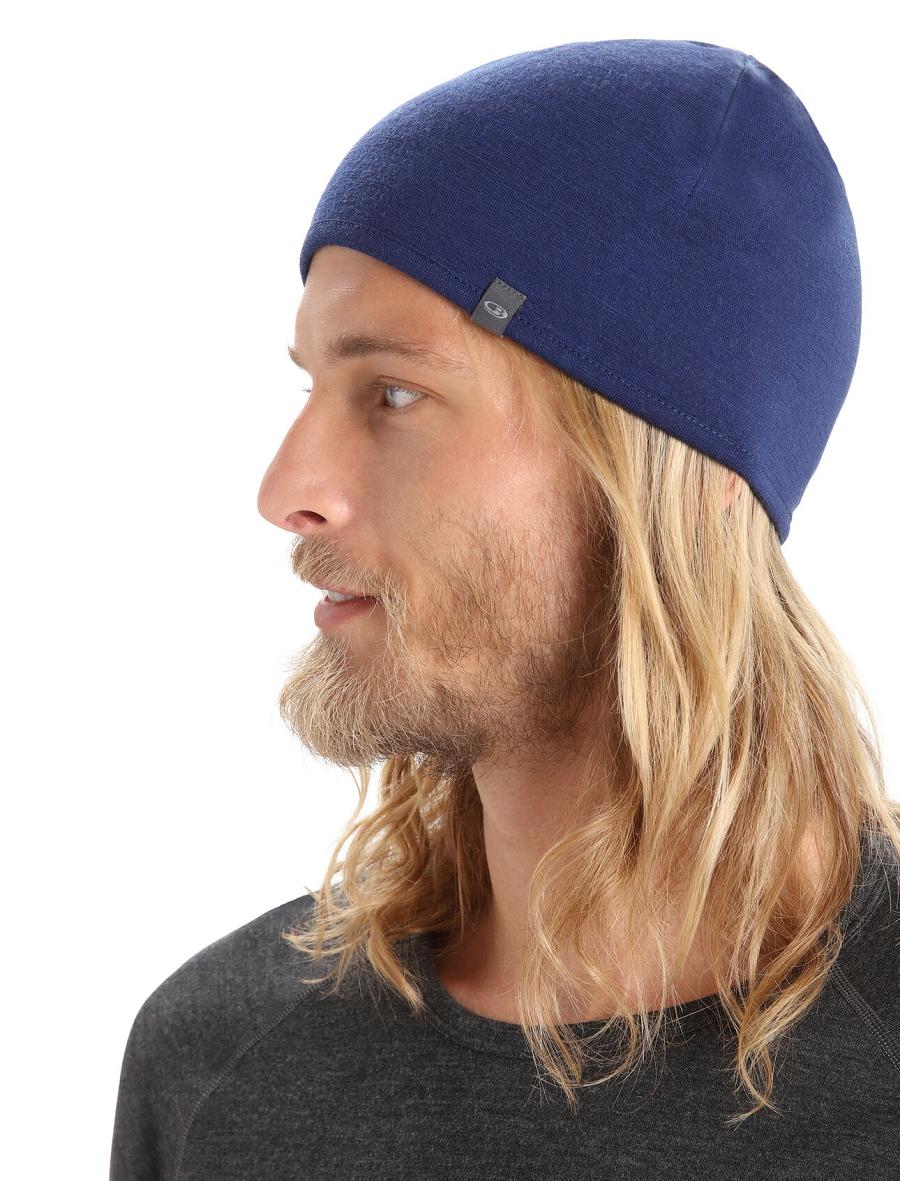 Czapki Icebreaker Unisex Merino Pocket Beanie Damskie Królewski Niebieski Granatowe | PL 1458FDNM